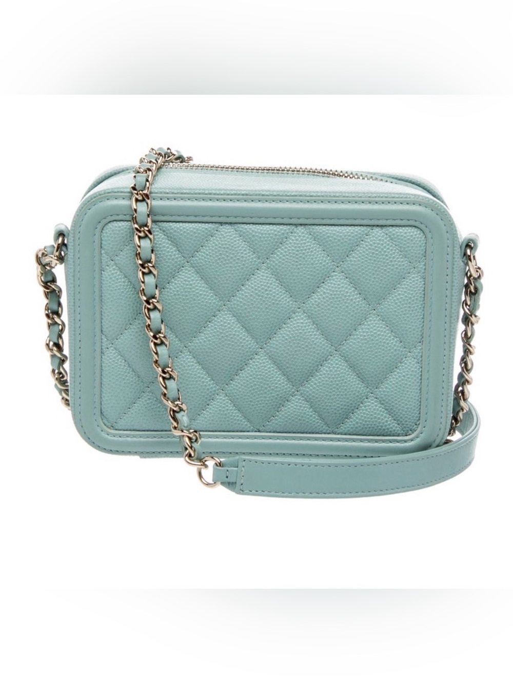 Chanel small teal filigree vanity crossbody bag - Picture 14 of 16